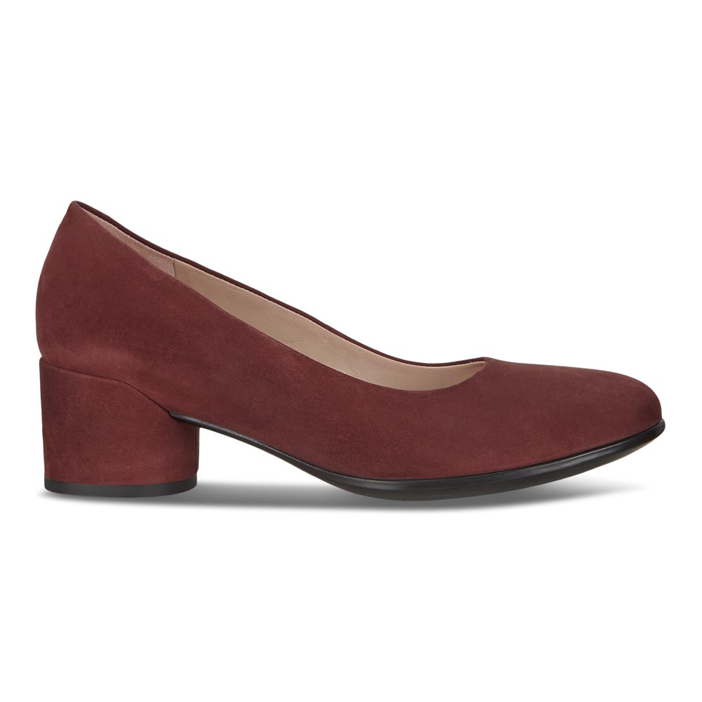 ECCO Womens Pumps Burgundy - Shape 35 Mod Block - FKO-390268